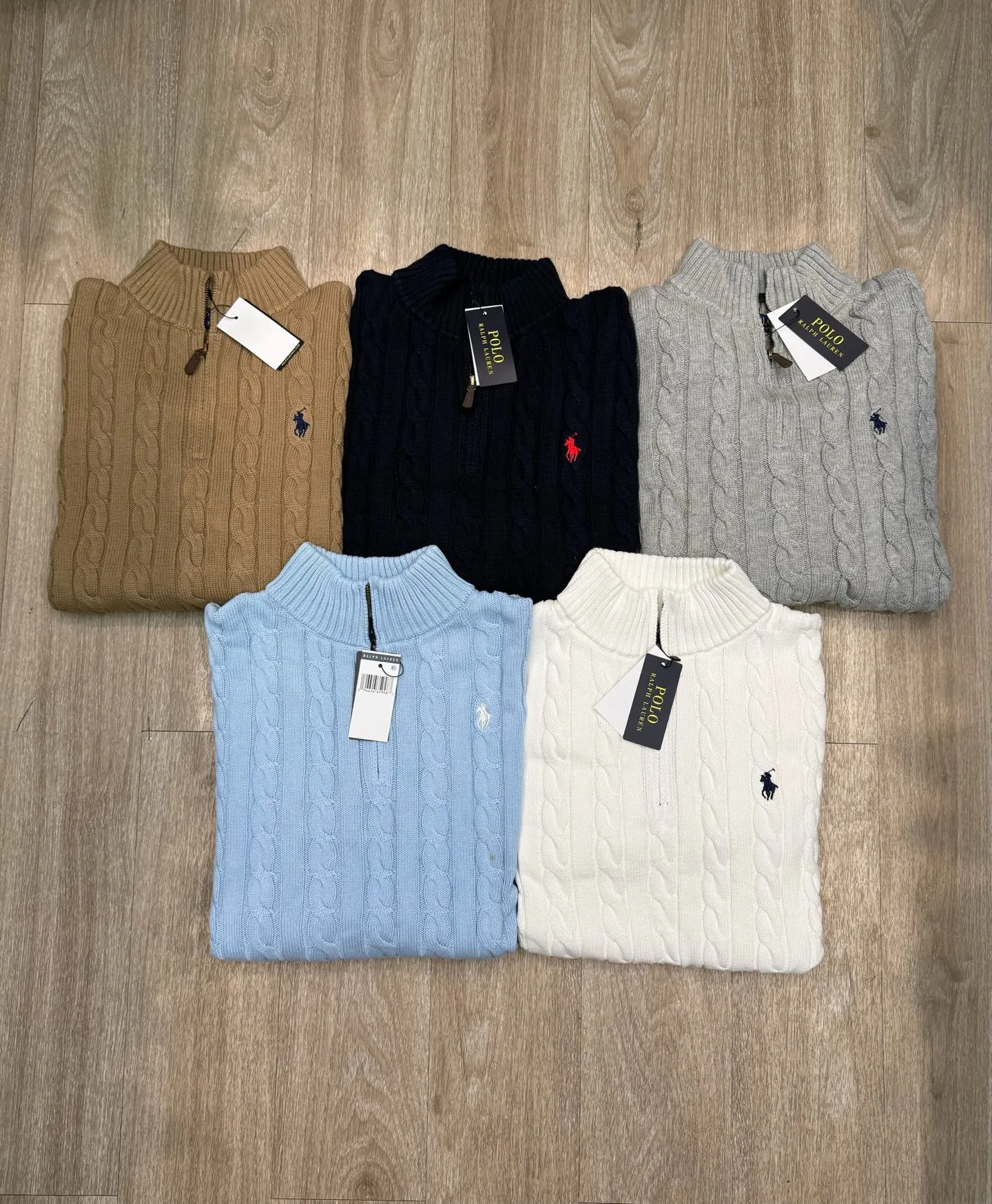 P250 Ralph Lauren·🇺🇸American high-end brand new round neck cardigan long-sleeved sweater ✅✅✅Ready in stock Focus on quality and compare at will Size: XS S M L Color: Khaki Navy Blue Gray Blue White